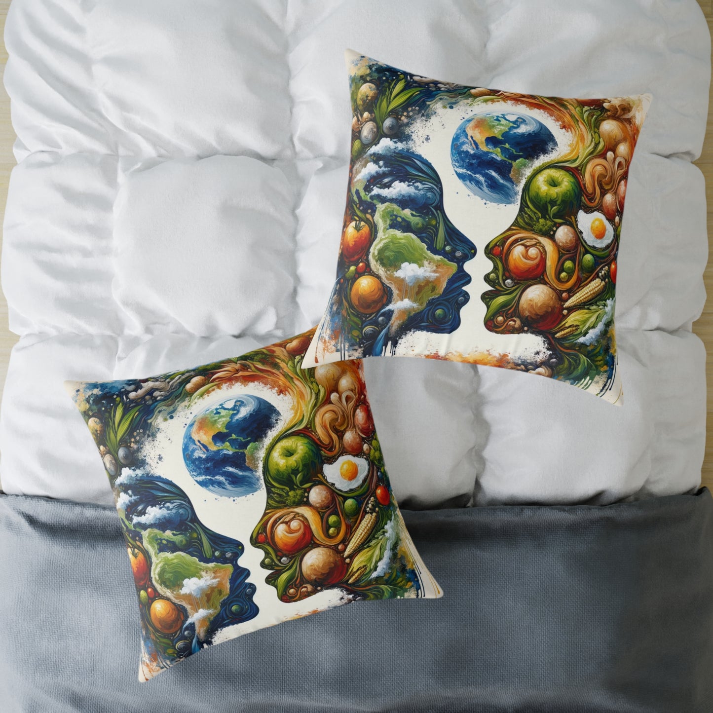 Earthly Dialogue Feast Spun Polyester Pillow