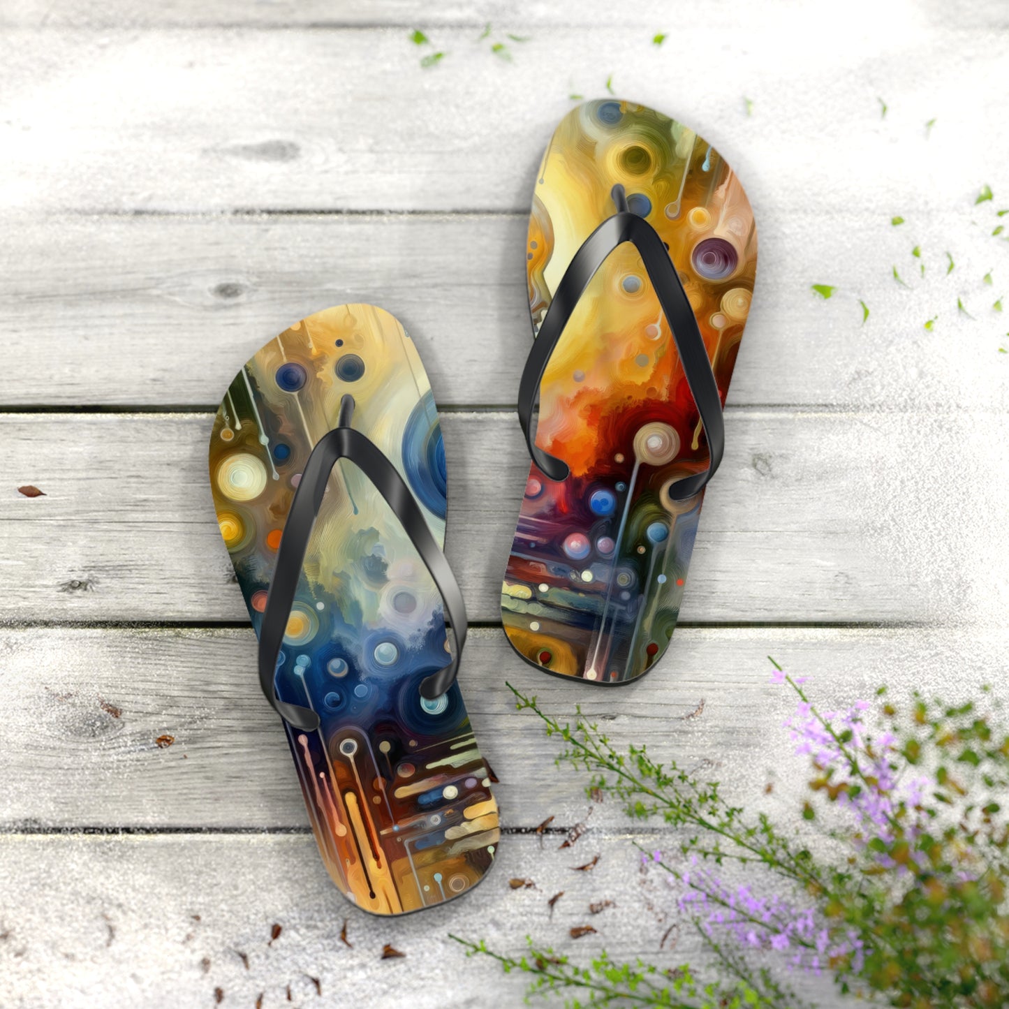 Reflective Oneness Healing Flip Flops