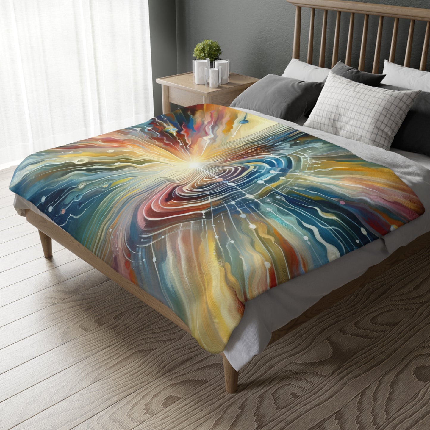 Rippling Community Dynamics Velveteen Microfiber Blanket (Two-sided print)