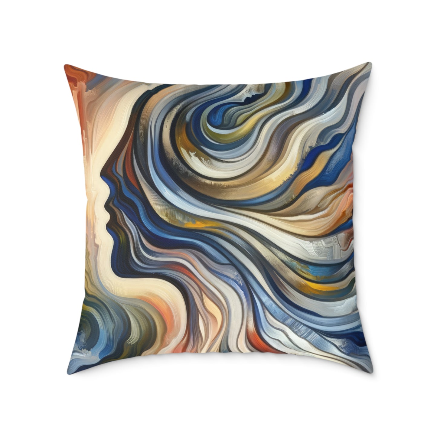 Diplomatic Emotional Currents Spun Polyester Pillow