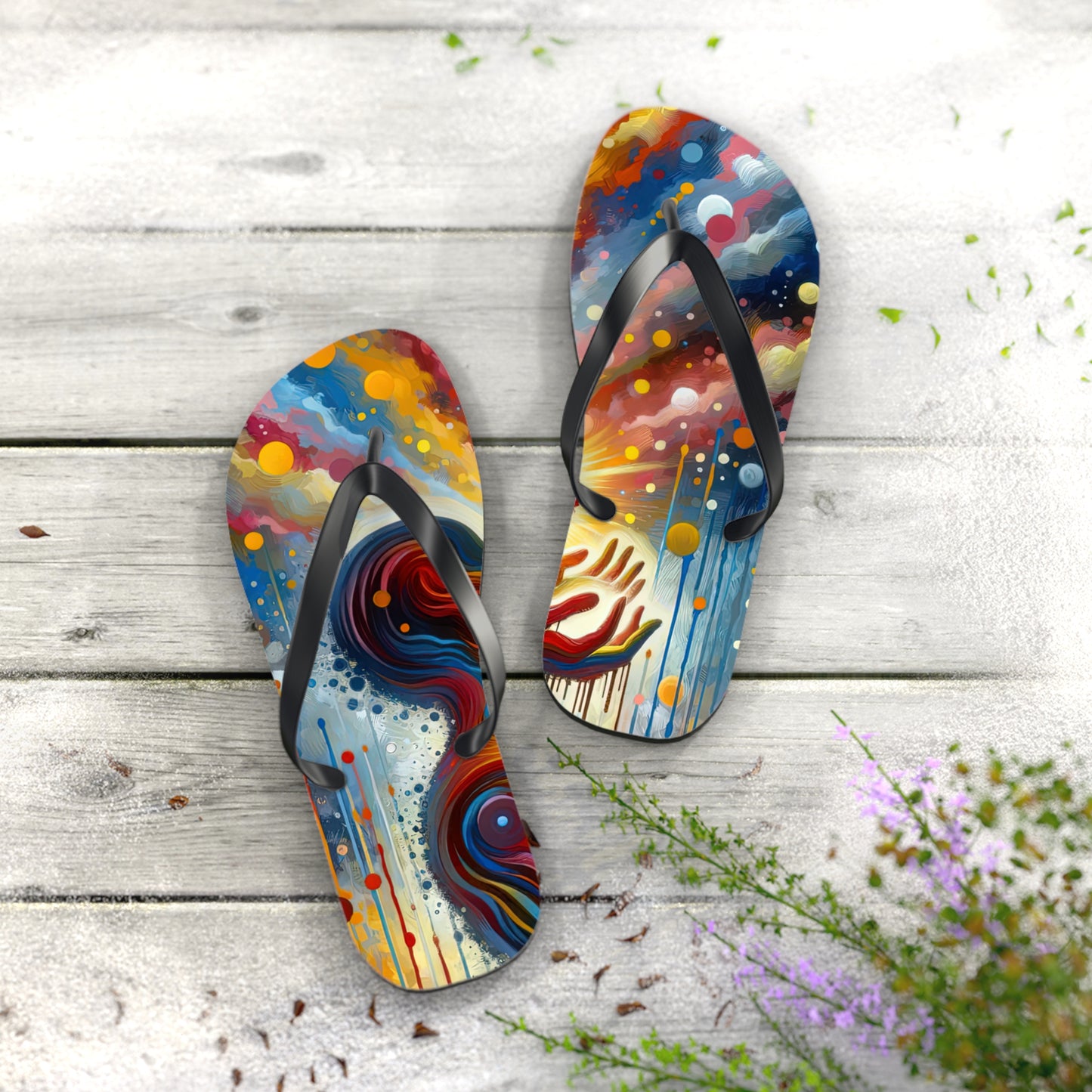 Unified Awakening Heart Flip Flops