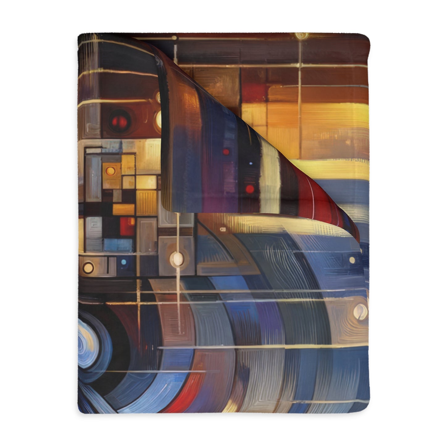 Reflective Tachism Shield Velveteen Microfiber Blanket (Two-sided print)
