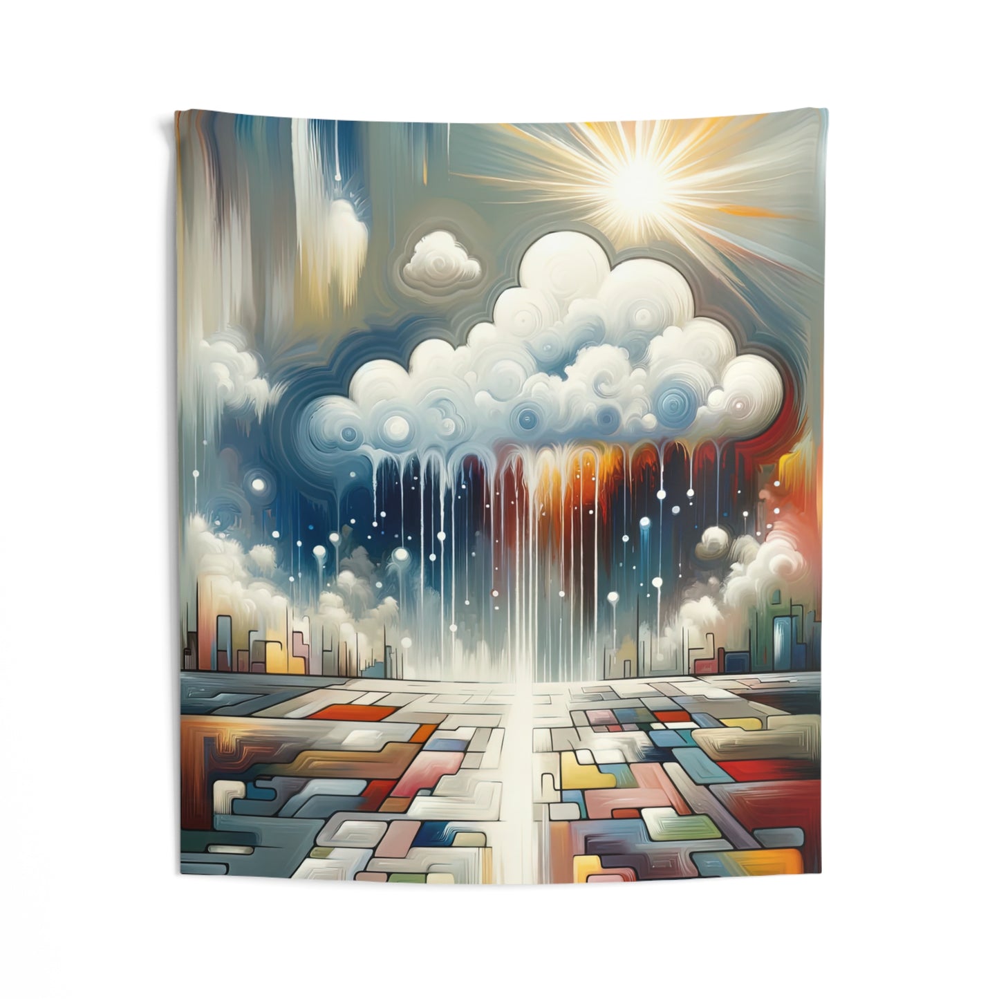 Grounding Silver Clouds Indoor Wall Tapestries