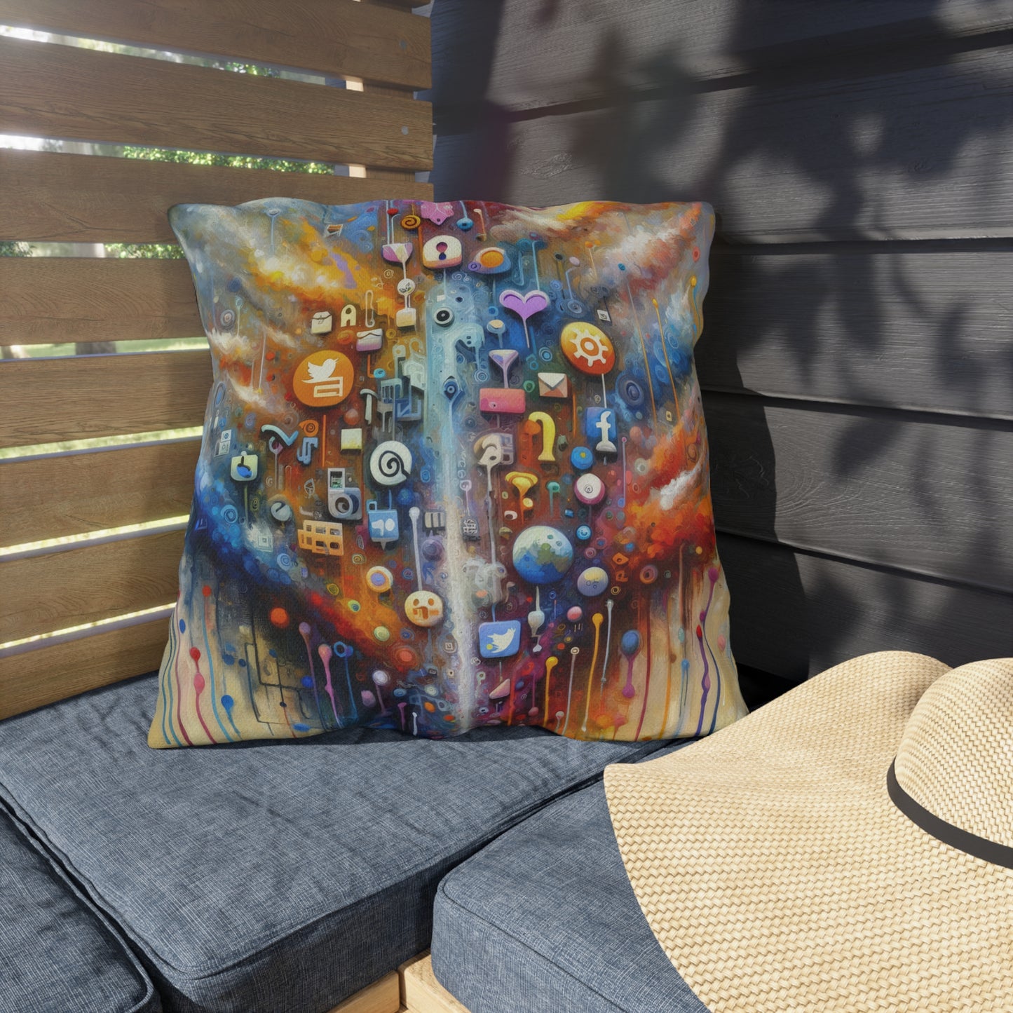 Digital Essence Revelation Outdoor Pillows