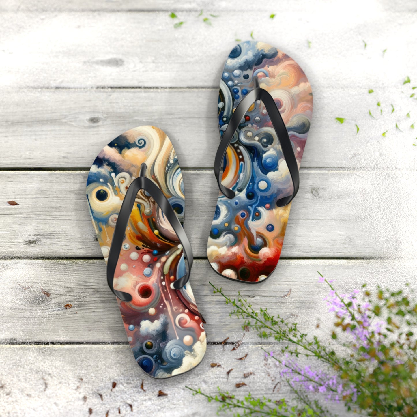 Paradoxical Embrace Tachism Flip Flops