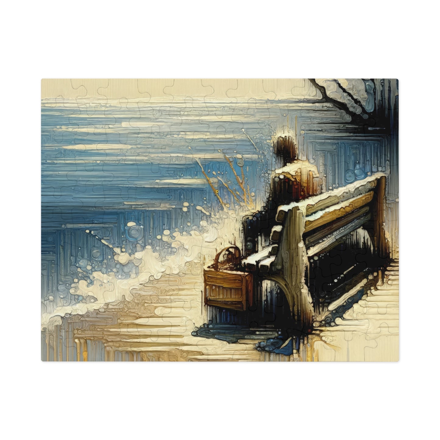 Seaside Solitude Tachism Jigsaw Puzzle (30, 110, 252, 500,1000-Piece)
