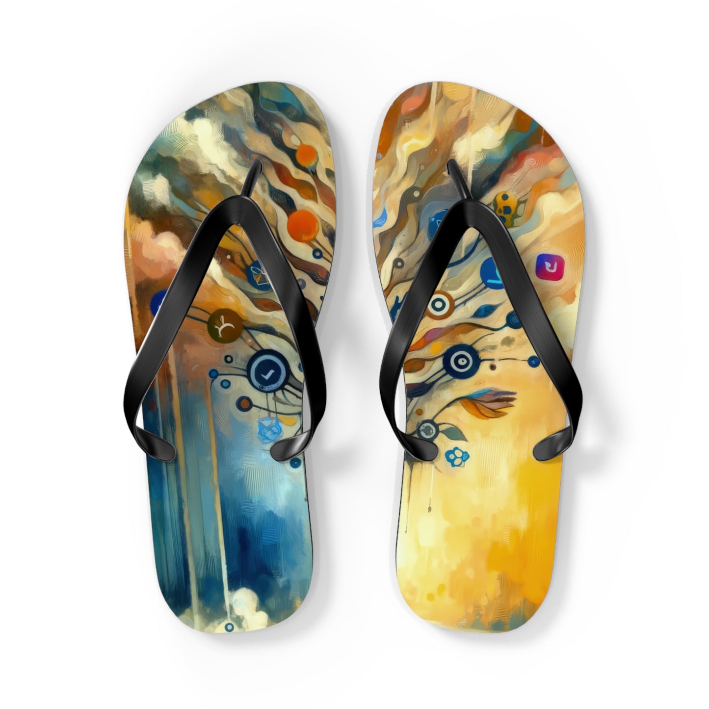 Reflective Digital Meditation Flip Flops