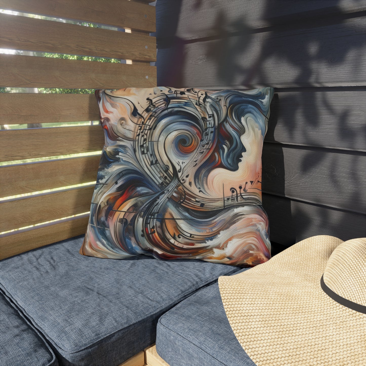 Symphonic Empathic Swirls Outdoor Pillows