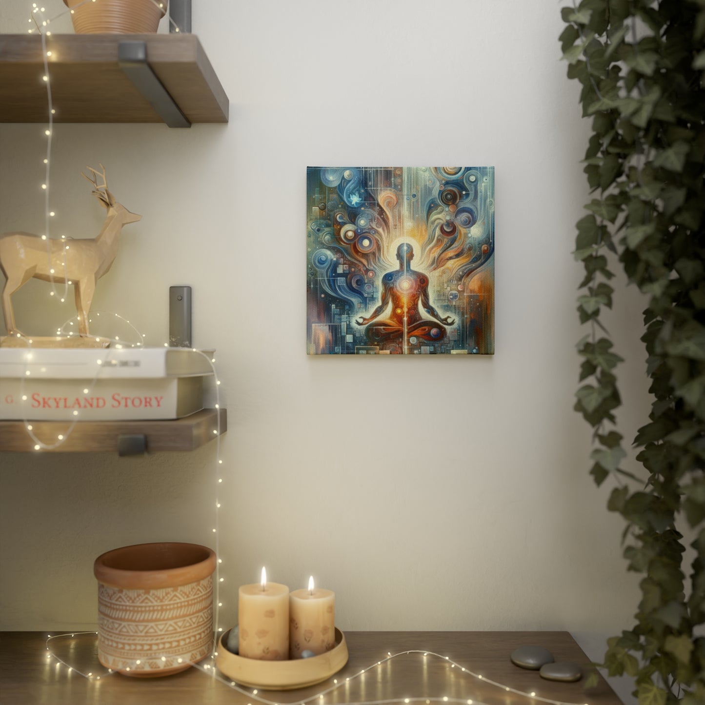 Technological Spiritual Synthesis Canvas Photo Tile