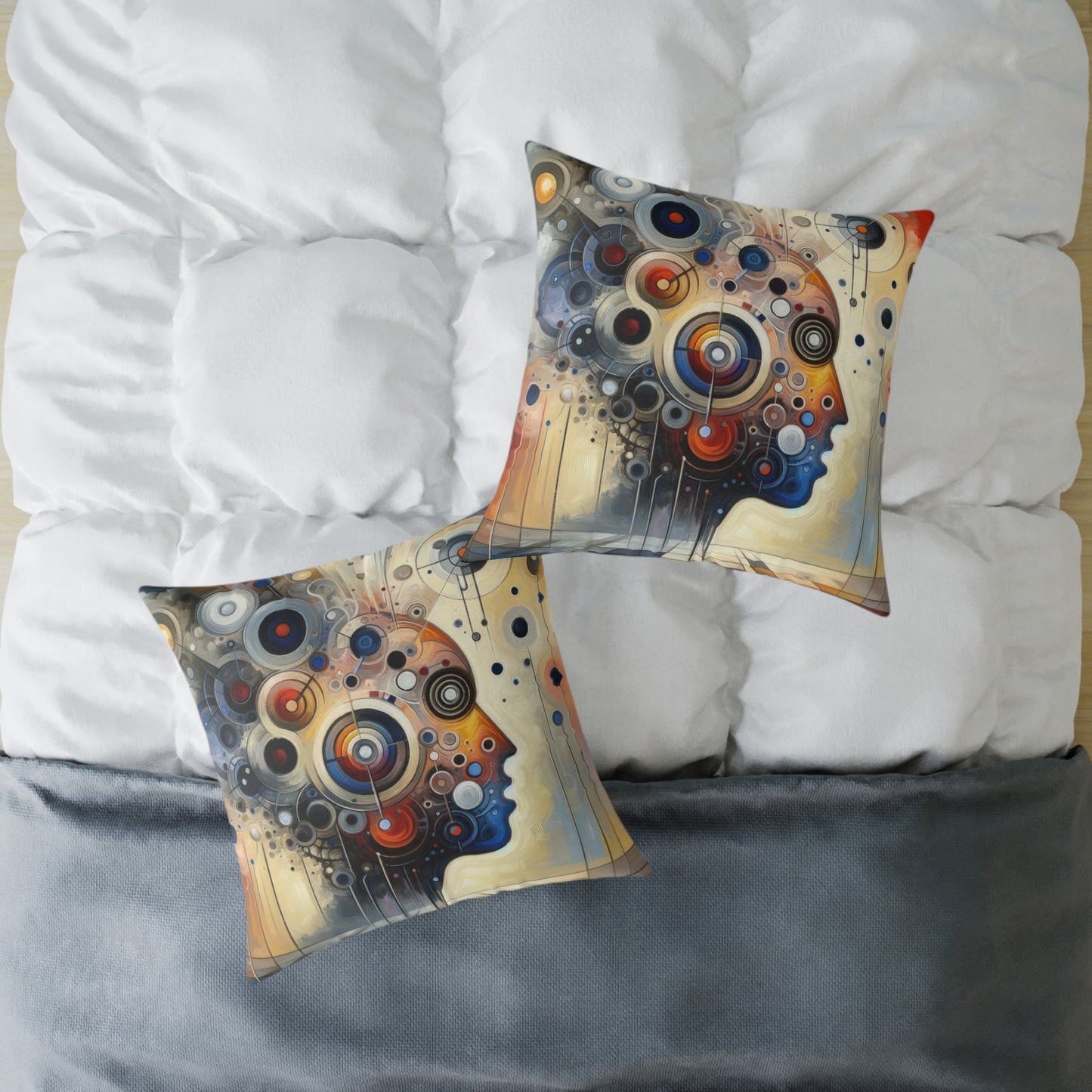 Mindful Tachism Engagement Spun Polyester Pillow
