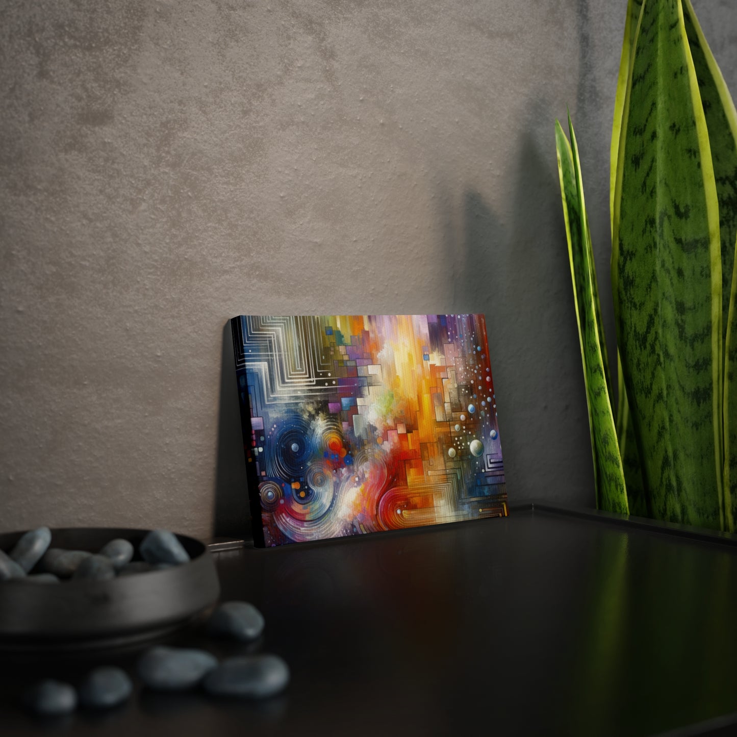 Abstract Technicolor Synthesis Canvas Photo Tile