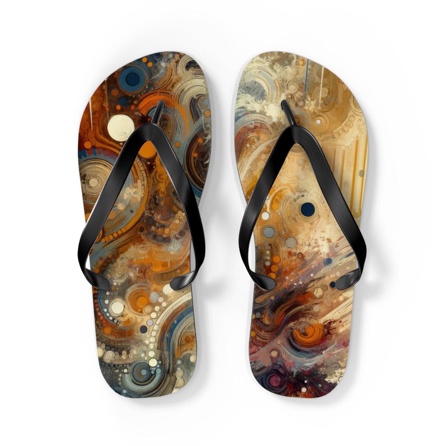 Dynamic Cultural Mosaic Flip Flops