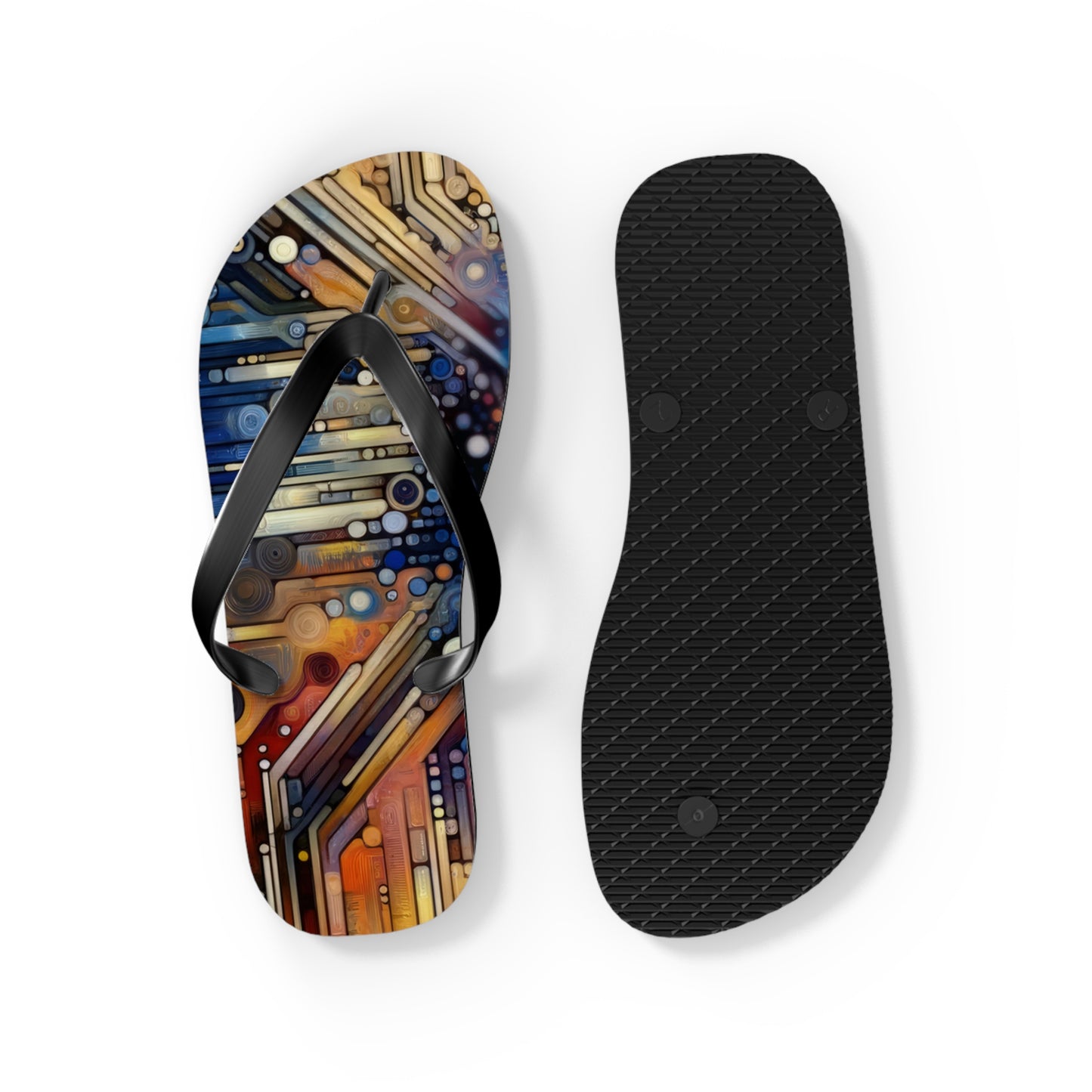 Digital Rhythm Tapestry Flip Flops