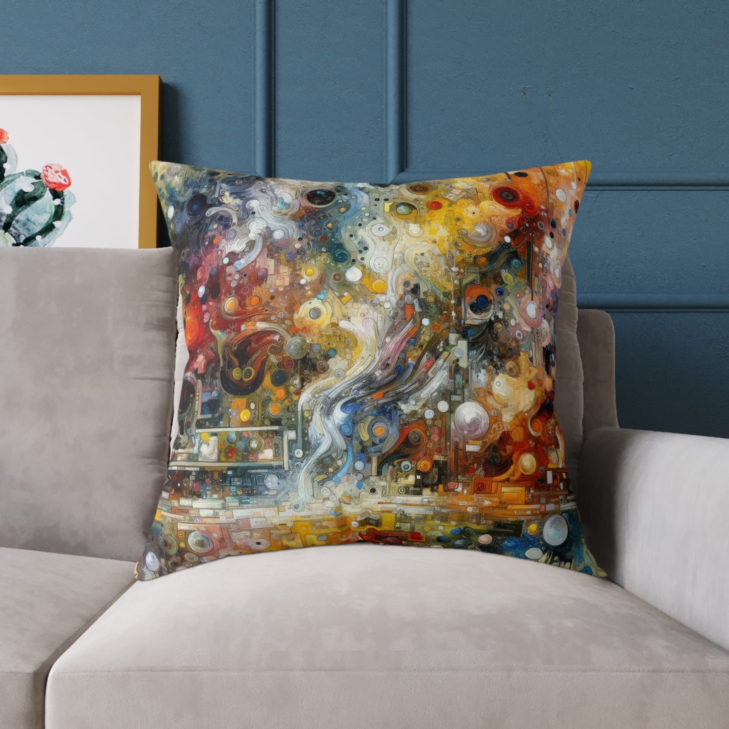 Perception Mosaic Abstract Spun Polyester Pillow