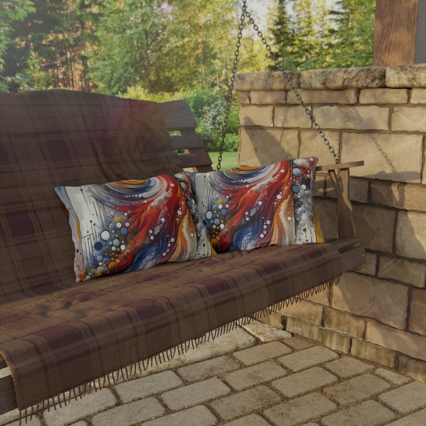 Harmonic Swirl Elegance Outdoor Pillows