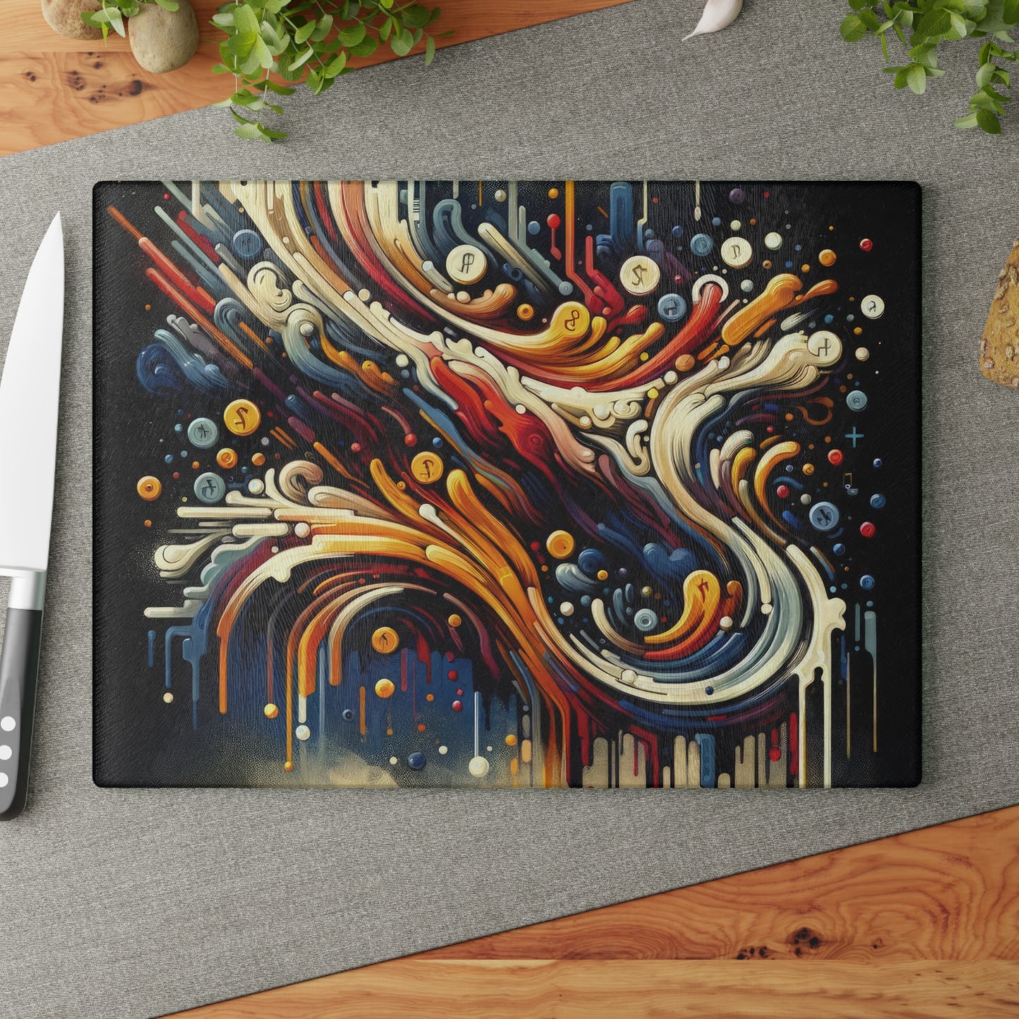 Abstract Financial Flux Glass Cutting Board