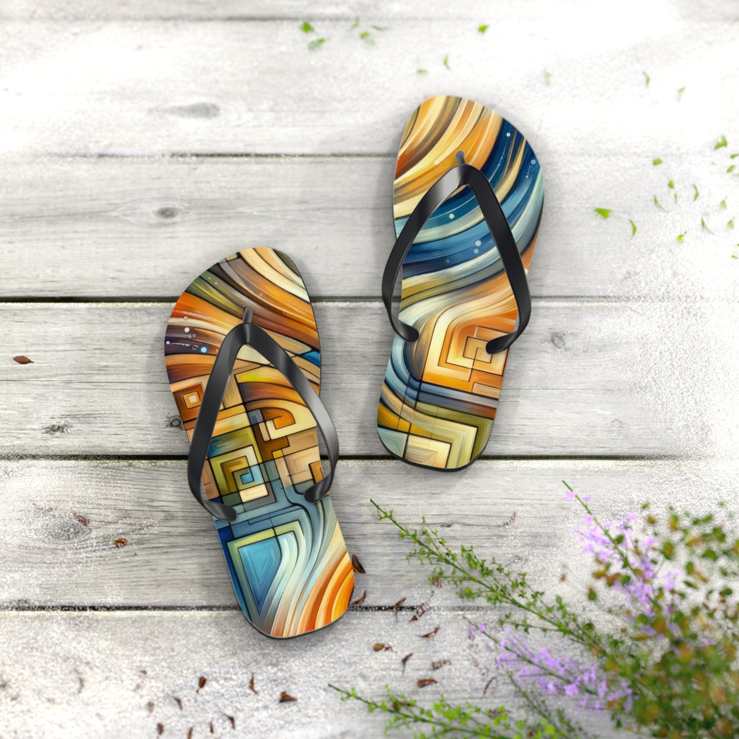 Spiritual Tachism Connection Flip Flops