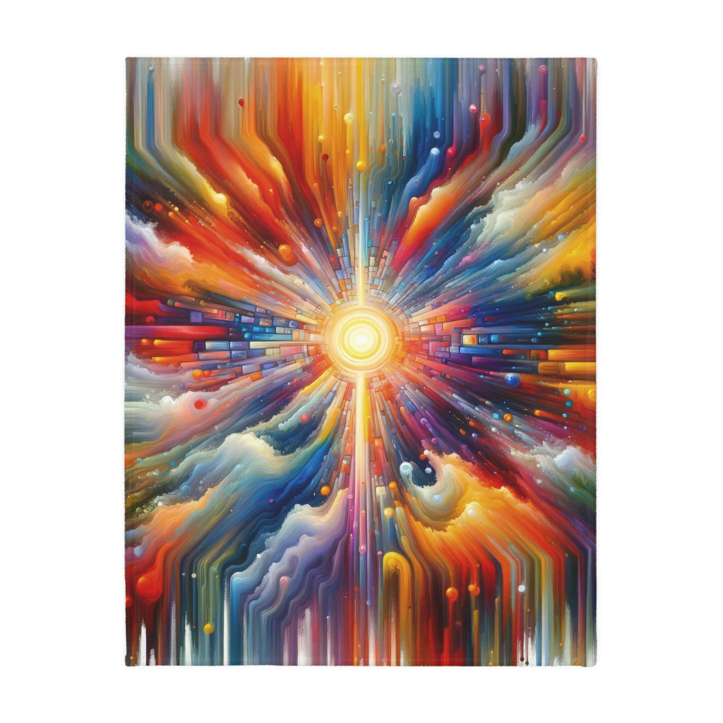 Kaleidoscopic Tachism Breath Velveteen Microfiber Blanket (Two-sided print)