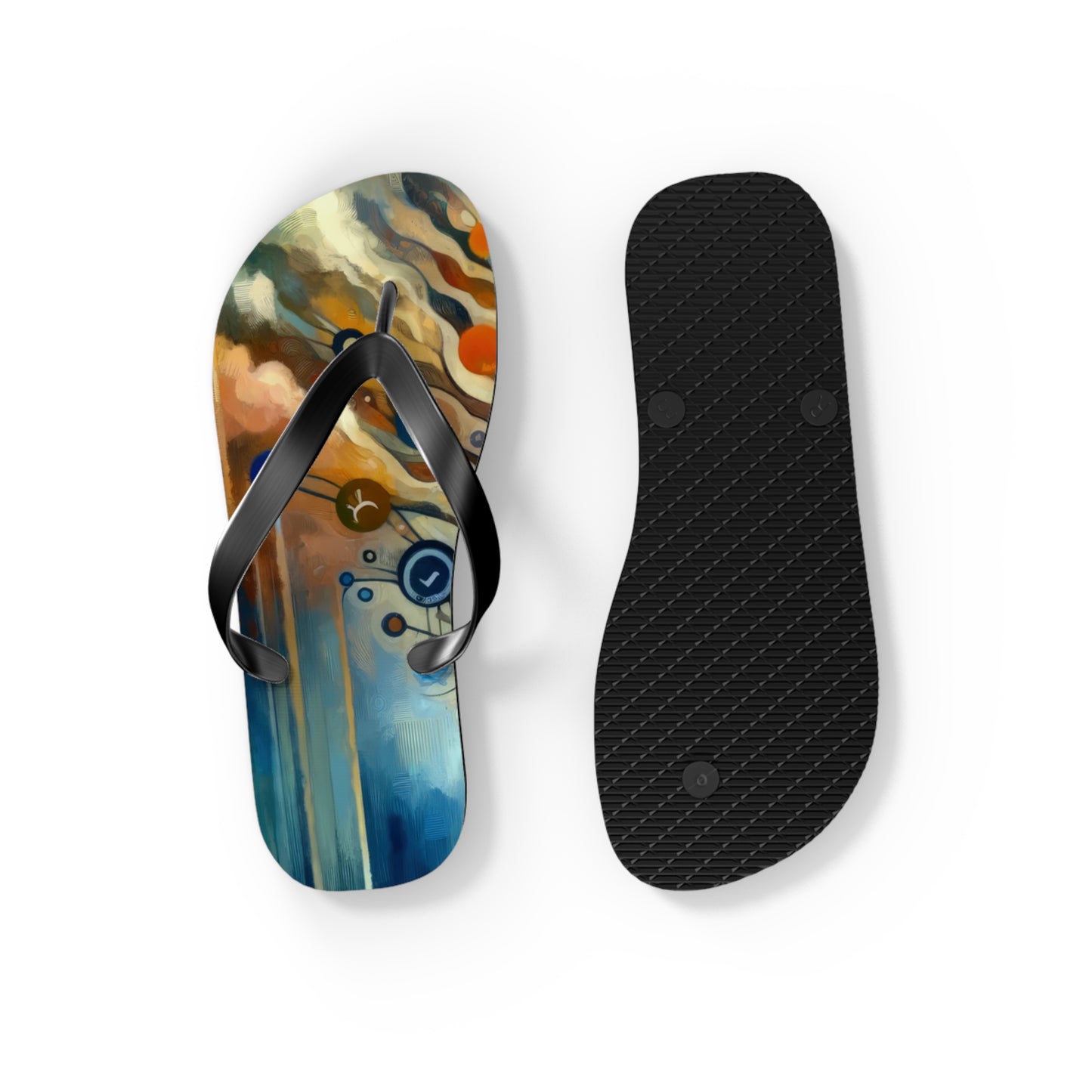 Reflective Digital Meditation Flip Flops