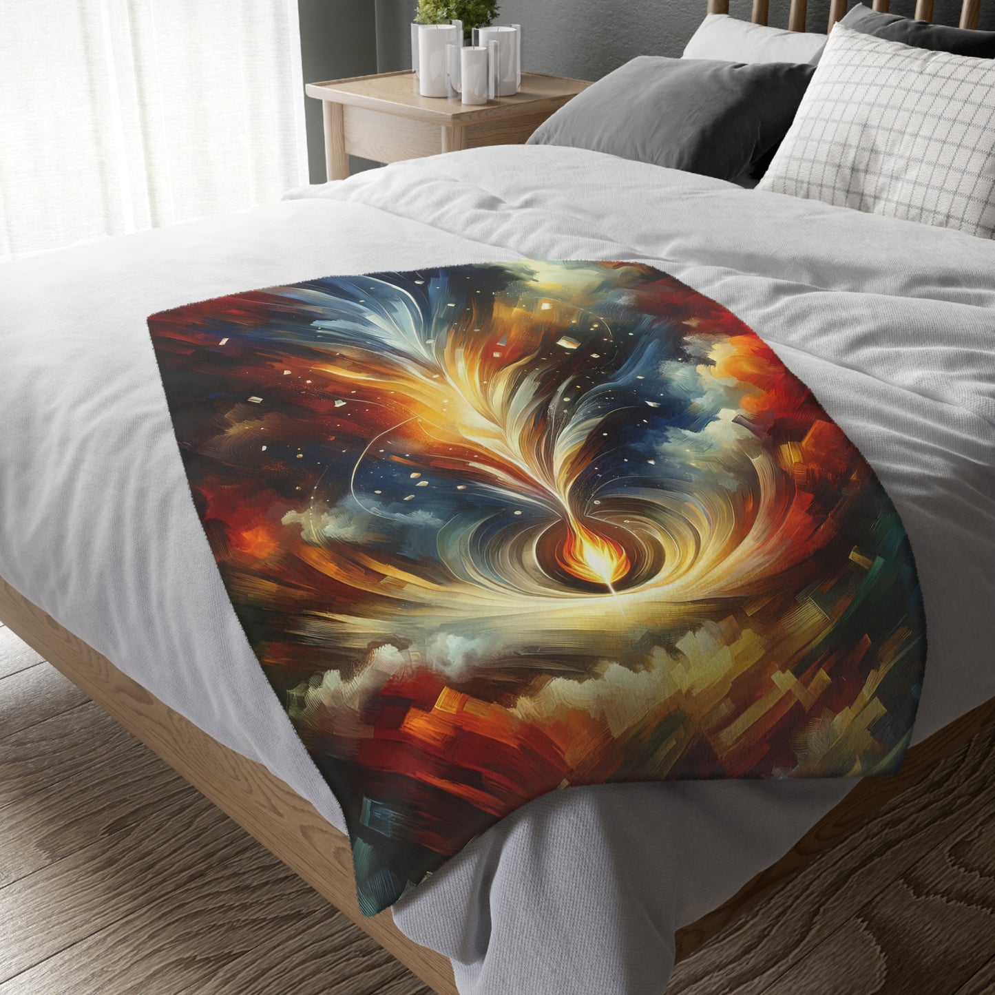 Igniting Transformational Currents Velveteen Microfiber Blanket (Two-sided print)