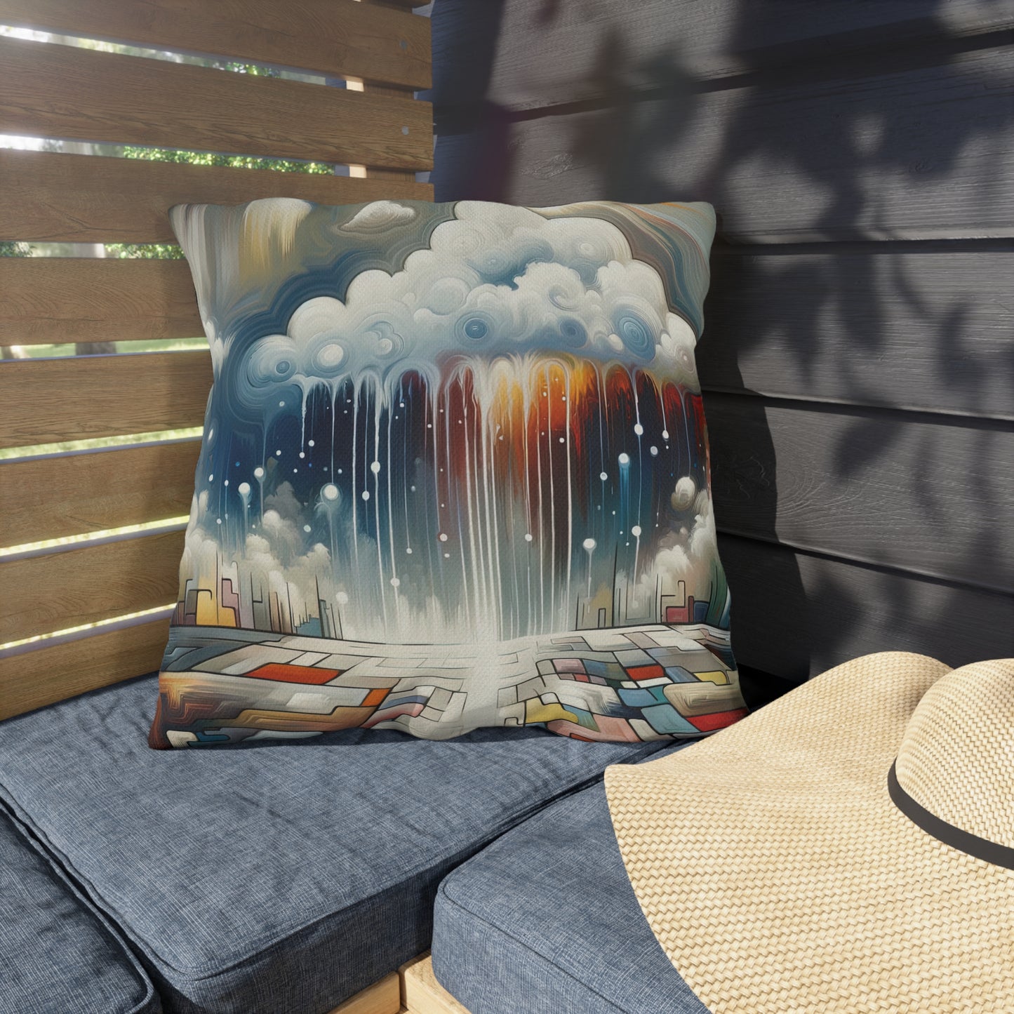 Grounding Silver Clouds Outdoor Pillows