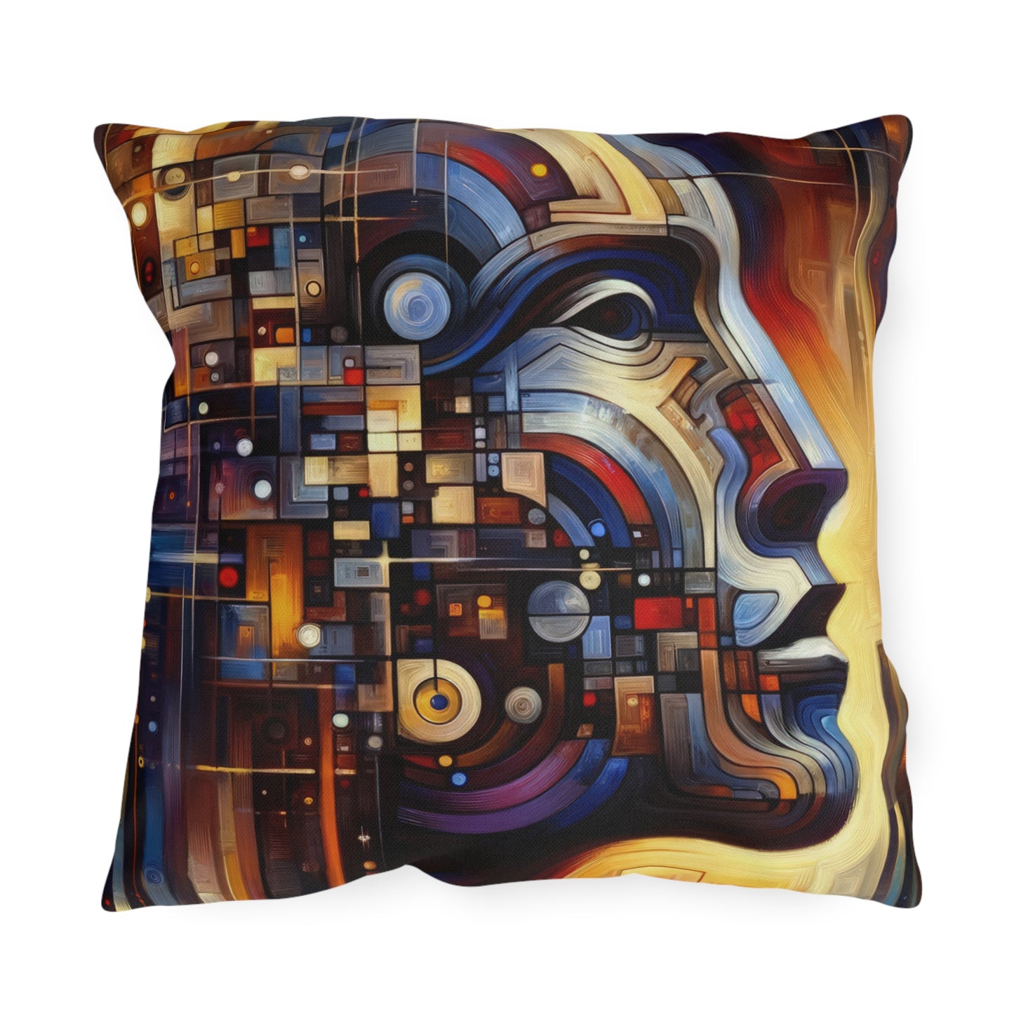 Reflective Tachism Shield Outdoor Pillows