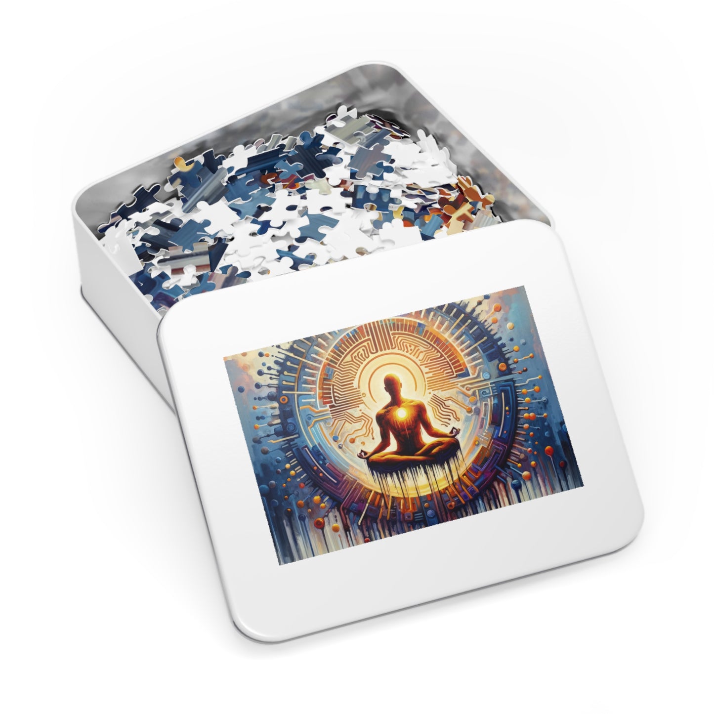 Meditative Technological Fusion Jigsaw Puzzle (30, 110, 252, 500,1000-Piece)