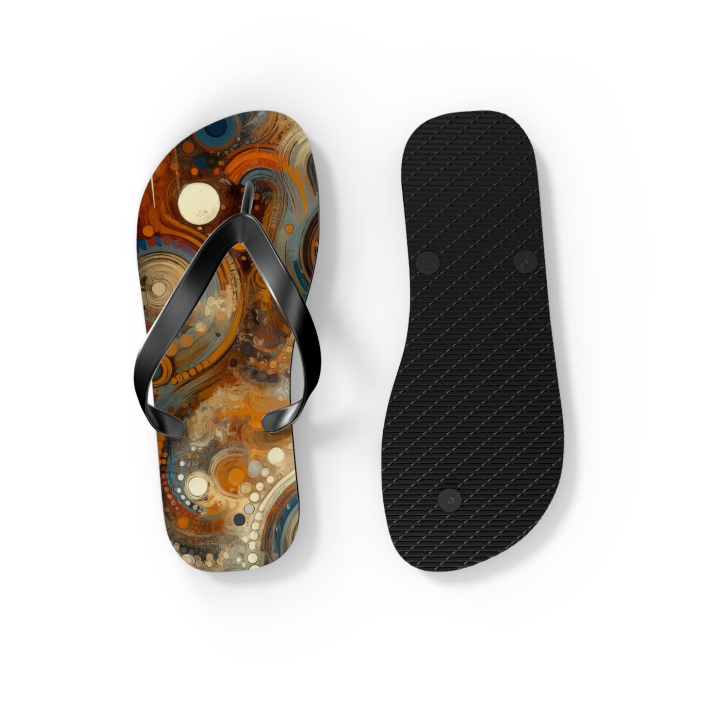 Dynamic Cultural Mosaic Flip Flops