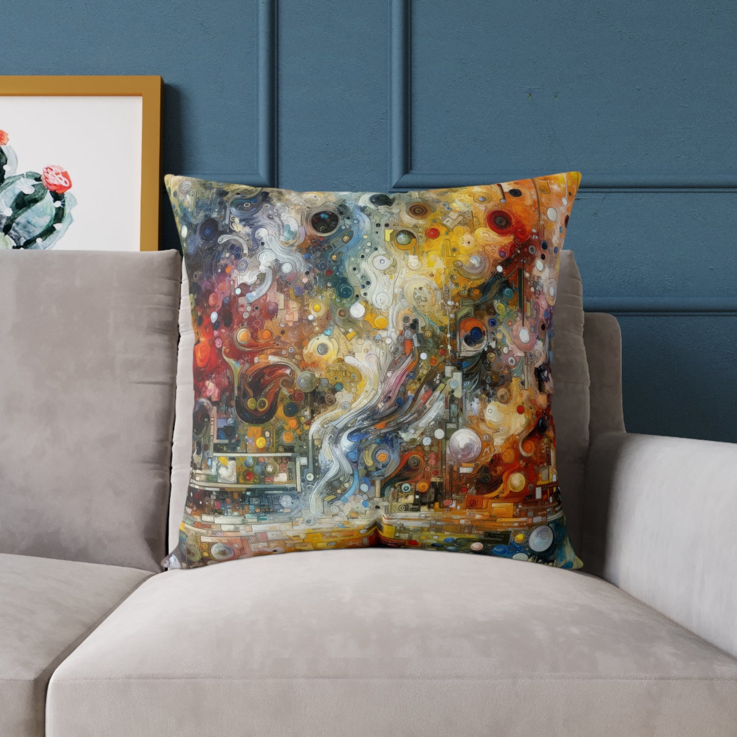 Perception Mosaic Abstract Spun Polyester Pillow