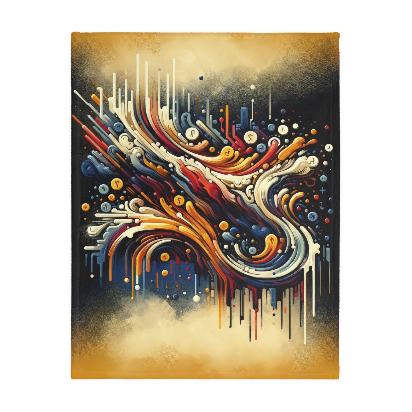 Abstract Financial Flux Velveteen Microfiber Blanket (Two-sided print)