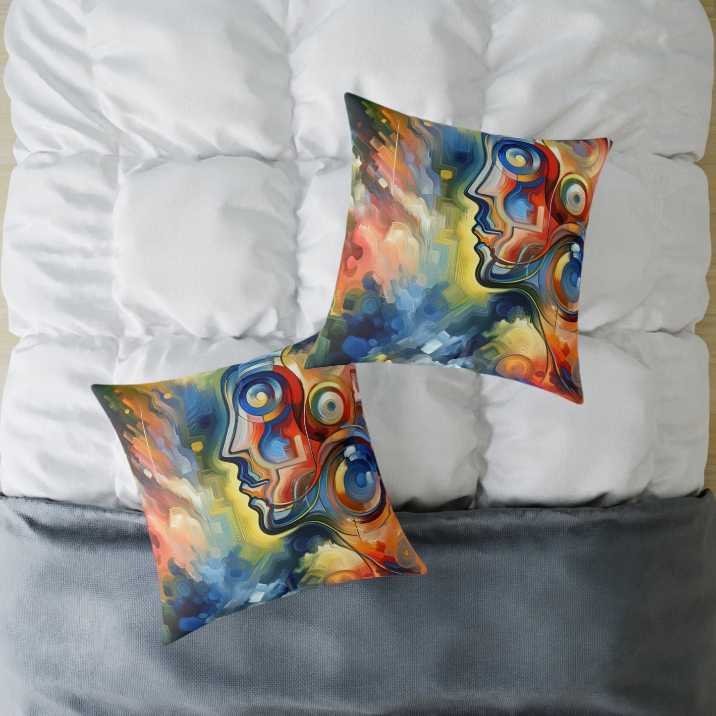 Emotional Perception Abstract Spun Polyester Pillow