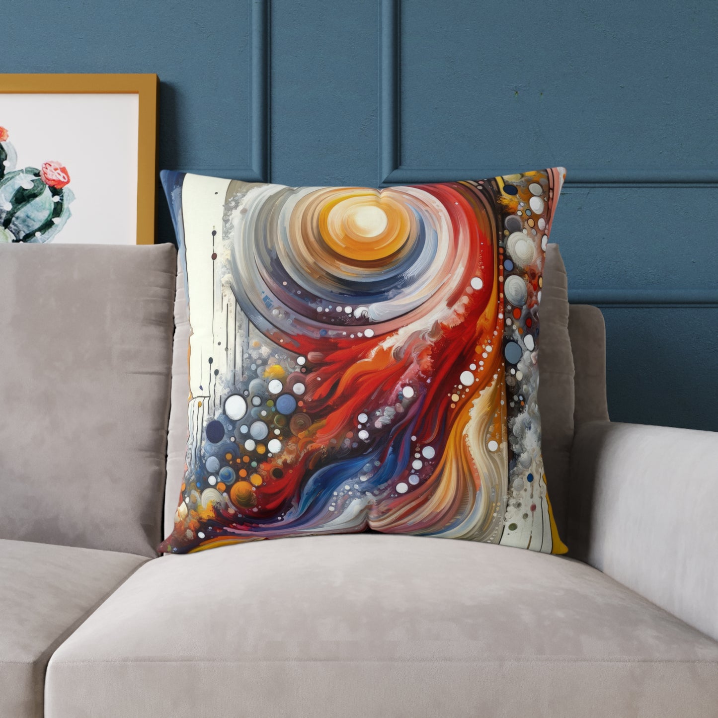 Harmonic Swirl Elegance Spun Polyester Pillow