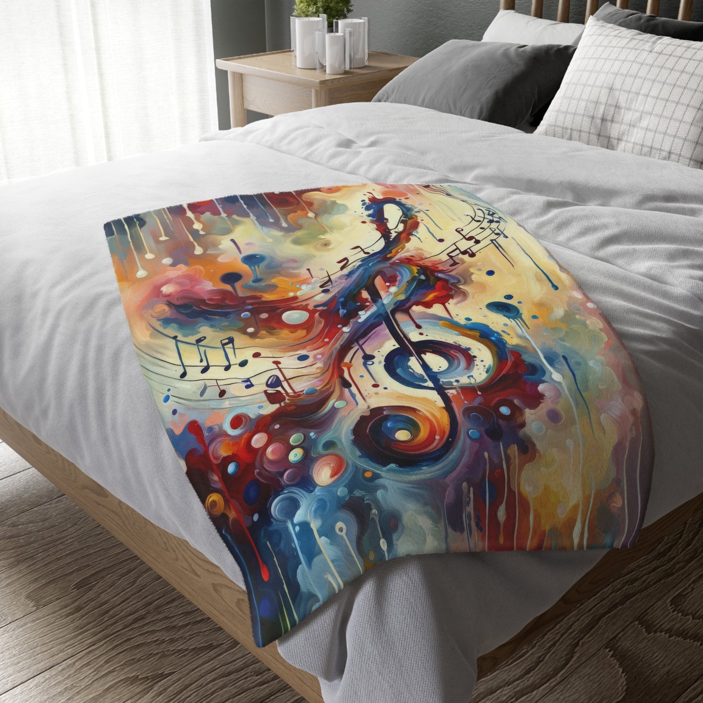 Harmonizing Melody Life Velveteen Microfiber Blanket (Two-sided print)