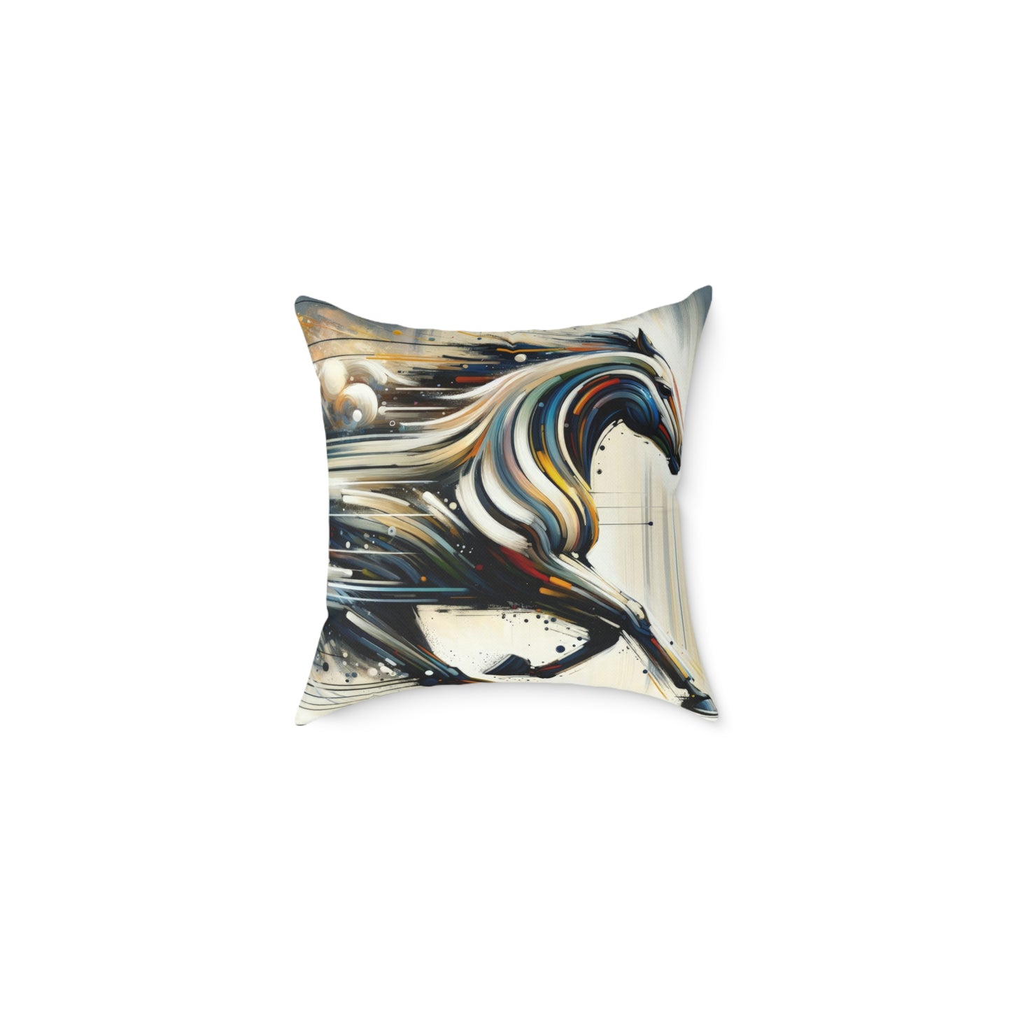 Hyperlinked Horsepower Gallop Spun Polyester Pillow