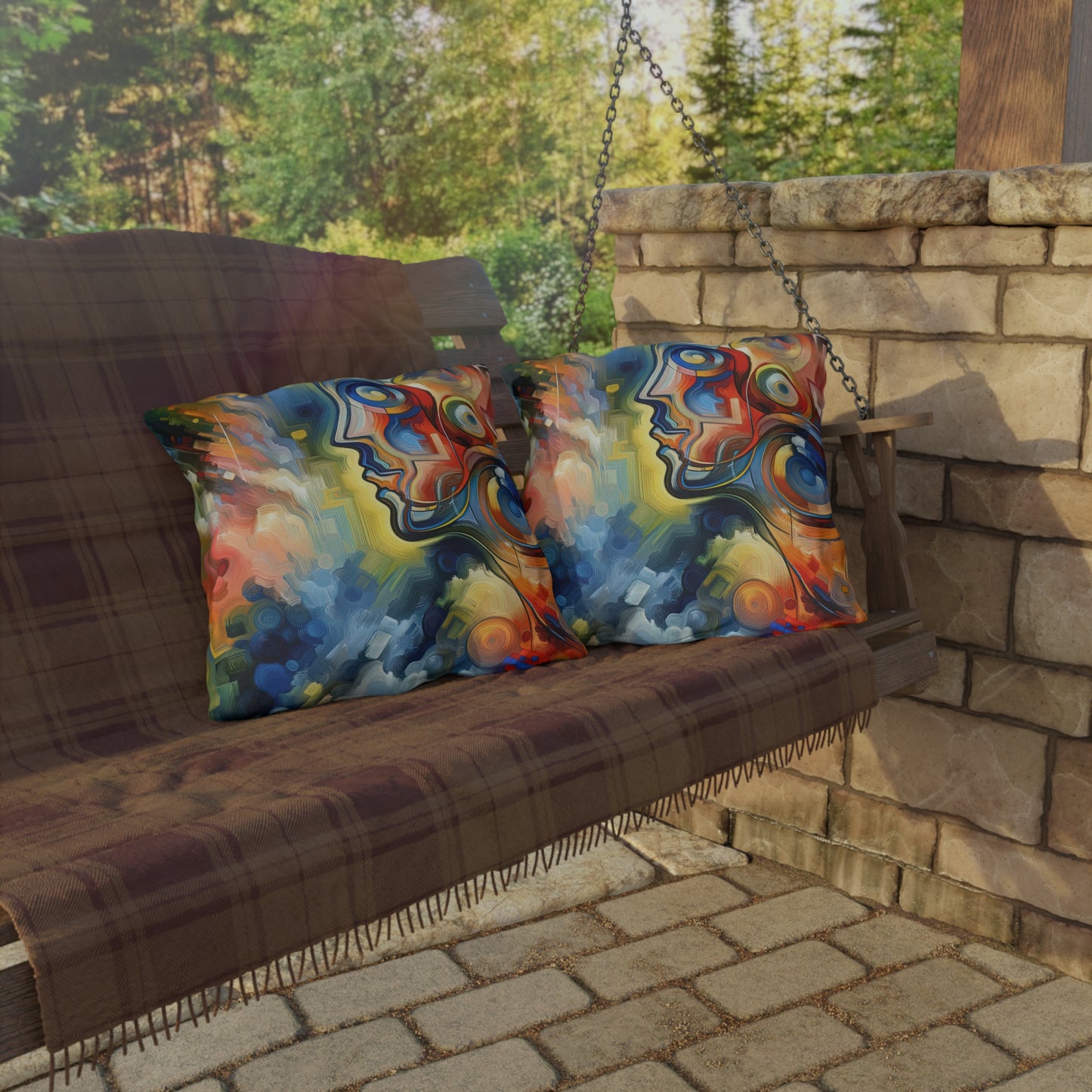 Emotional Perception Abstract Outdoor Pillows