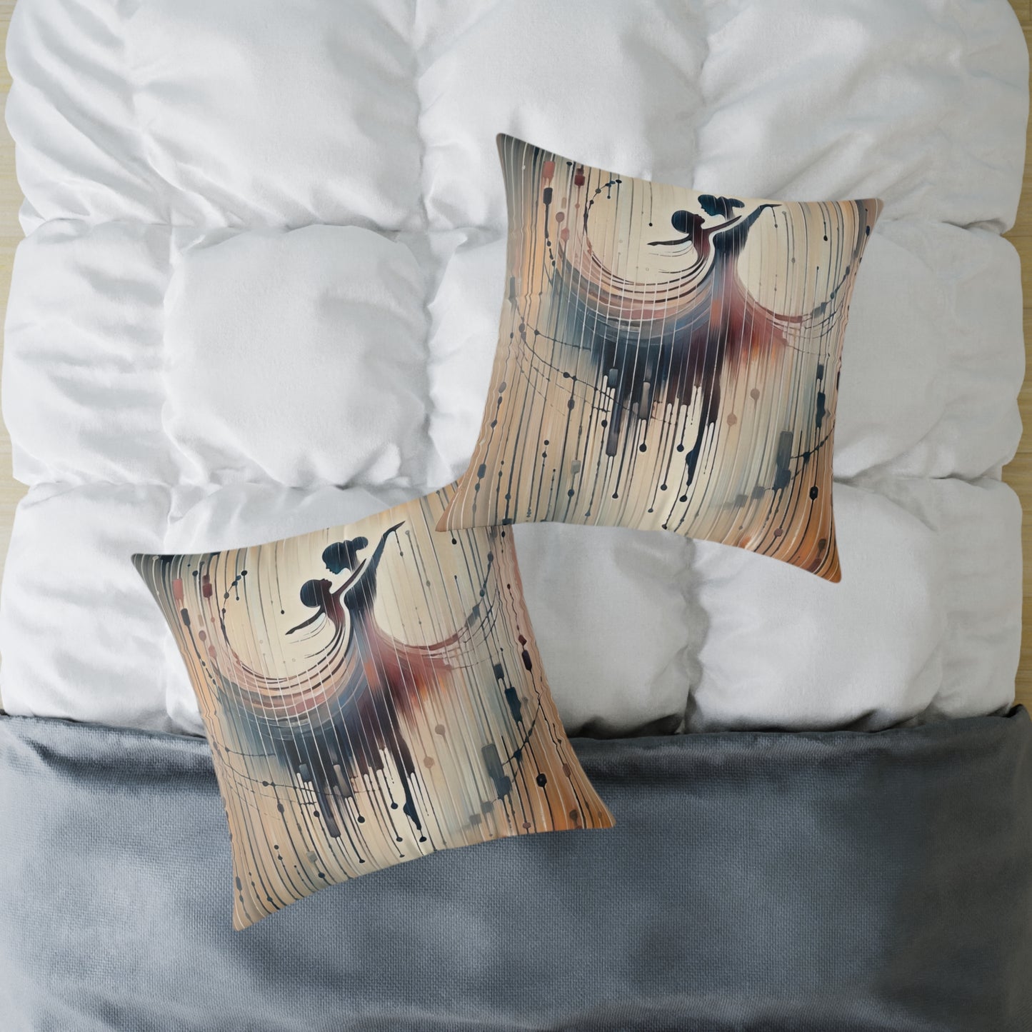 Rhythmic Heart Dance Spun Polyester Pillow