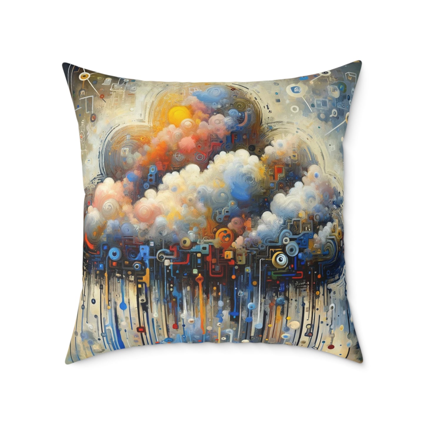 Cloud Community Crafting Spun Polyester Pillow