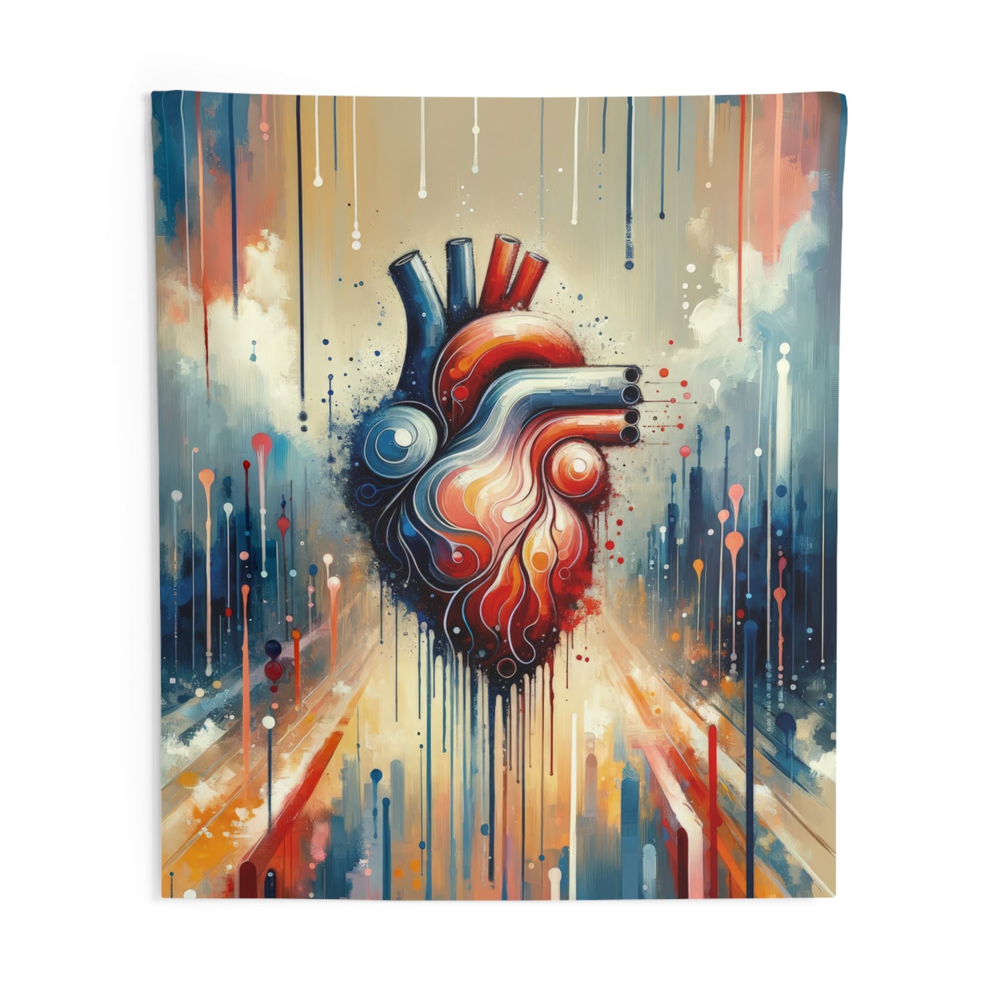 Rhythmic Heart Harmony Indoor Wall Tapestries