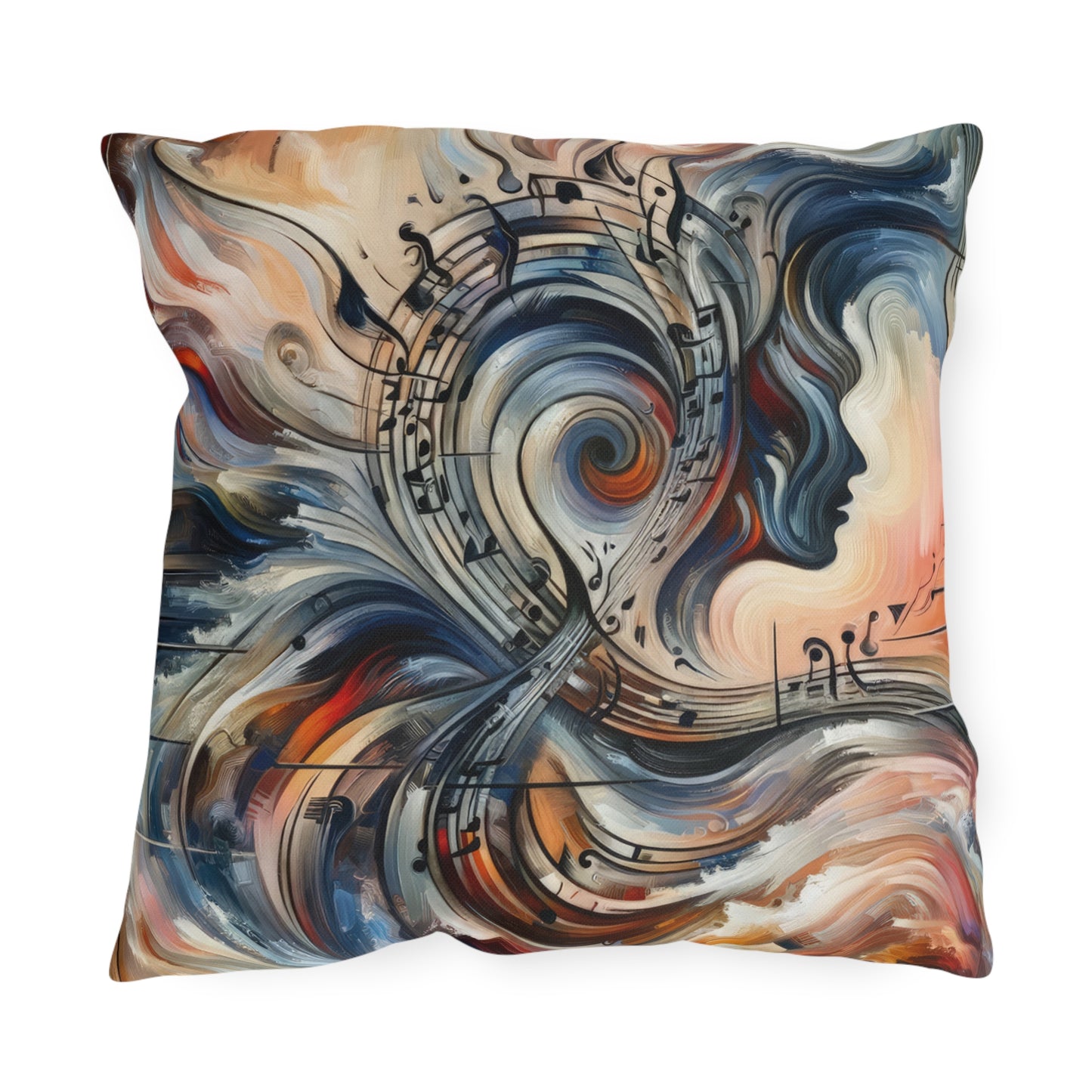 Symphonic Empathic Swirls Outdoor Pillows