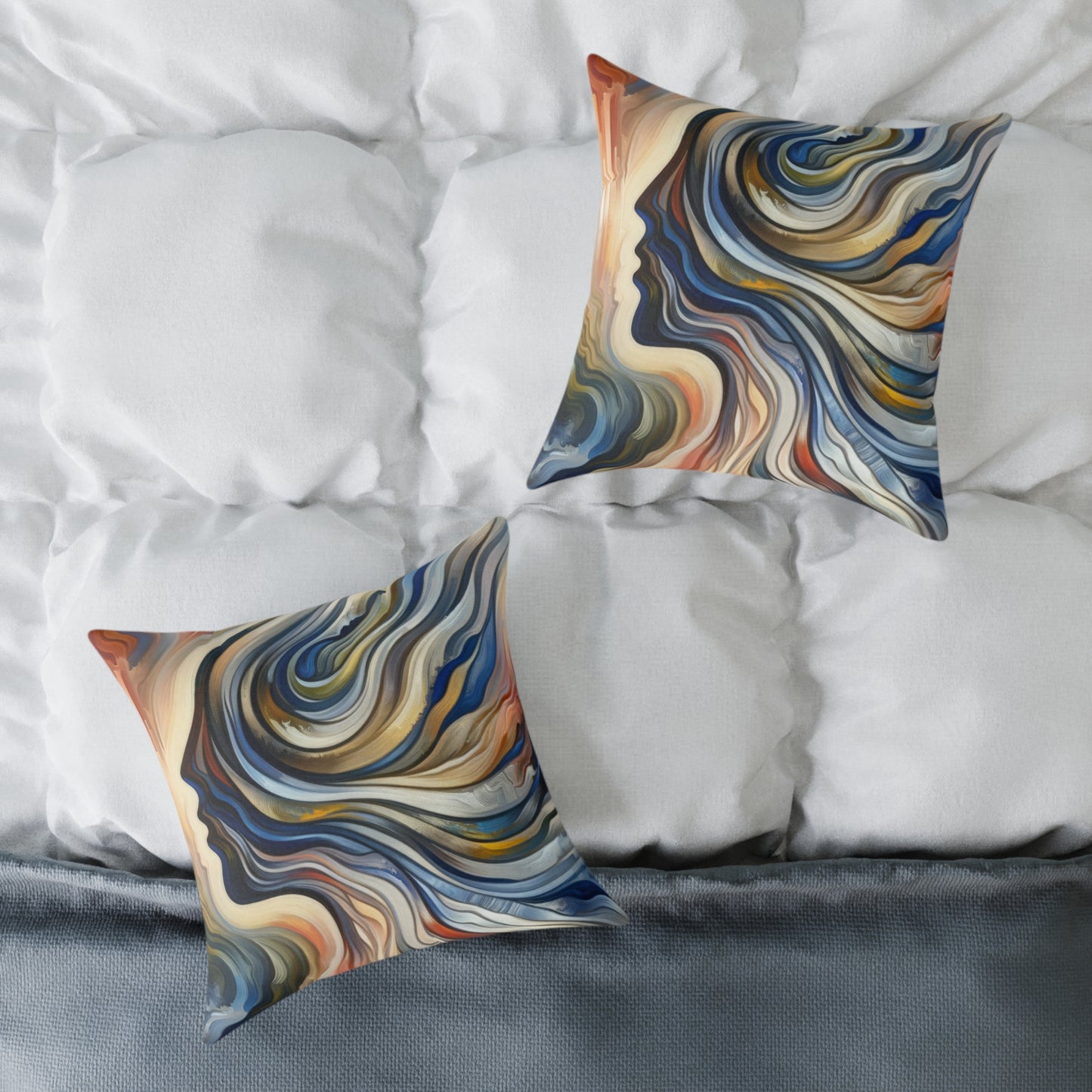 Diplomatic Emotional Currents Spun Polyester Pillow