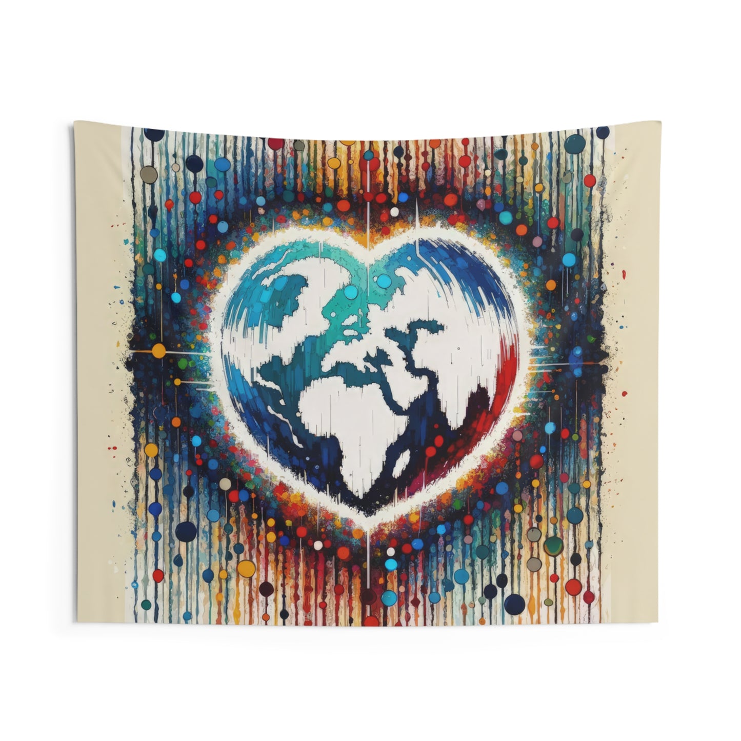 Heartbeats Synchronizing Peace Indoor Wall Tapestries