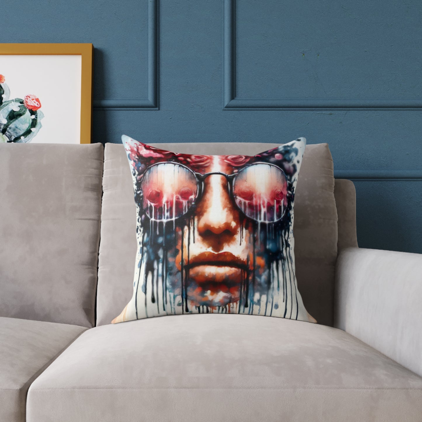 Perception Cleansing Tachism Spun Polyester Pillow