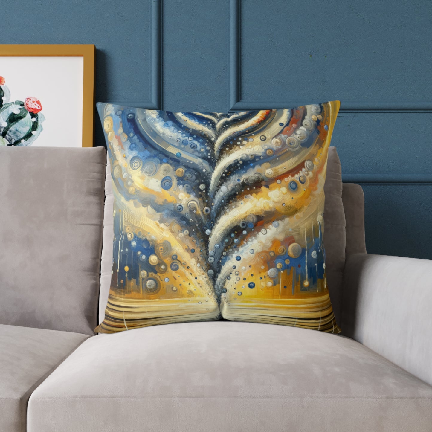 Ripple Effect Abstraction Spun Polyester Pillow