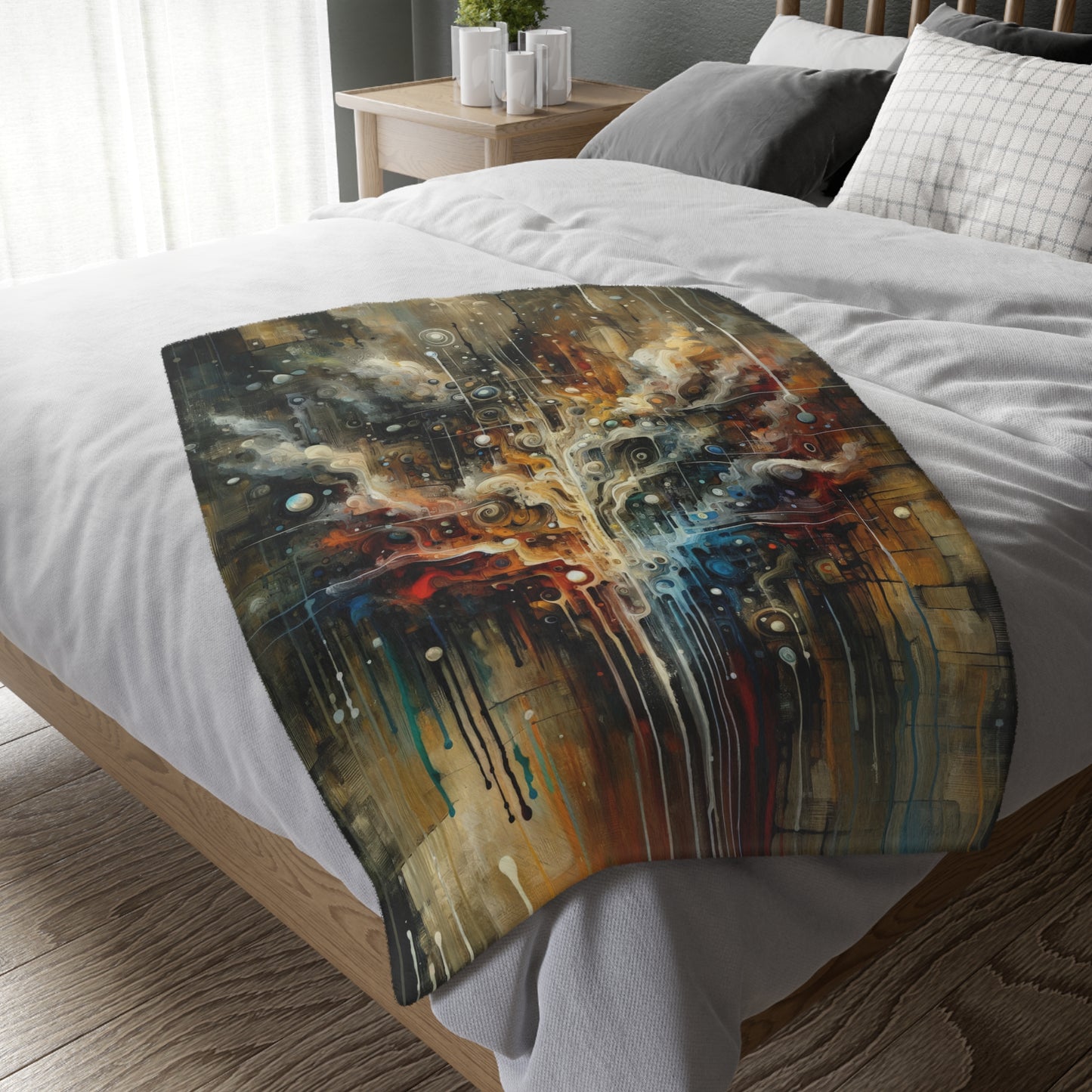 Integral Stewardship Abstract Velveteen Microfiber Blanket (Two-sided print)