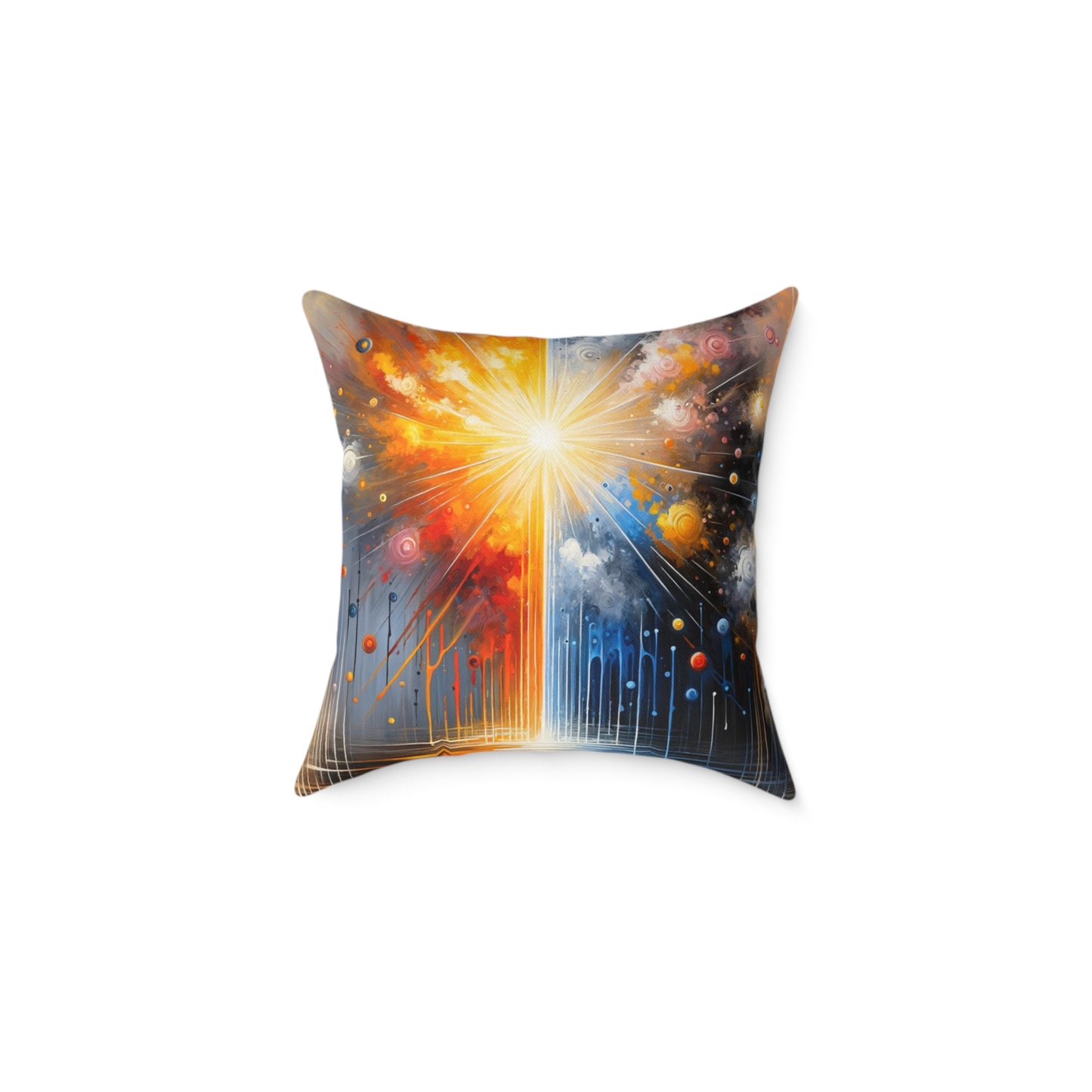 Luminous Abstract Tachism Spun Polyester Pillow