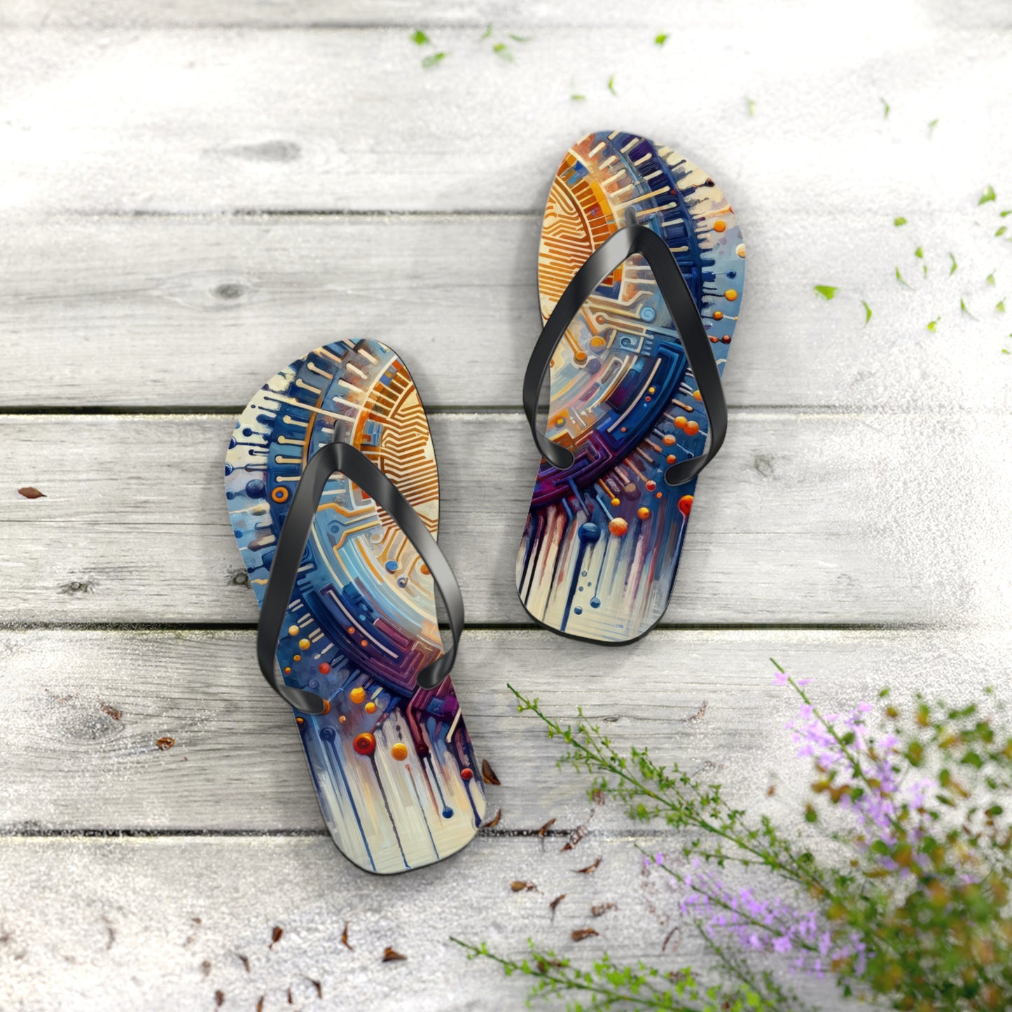 Meditative Technological Fusion Flip Flops