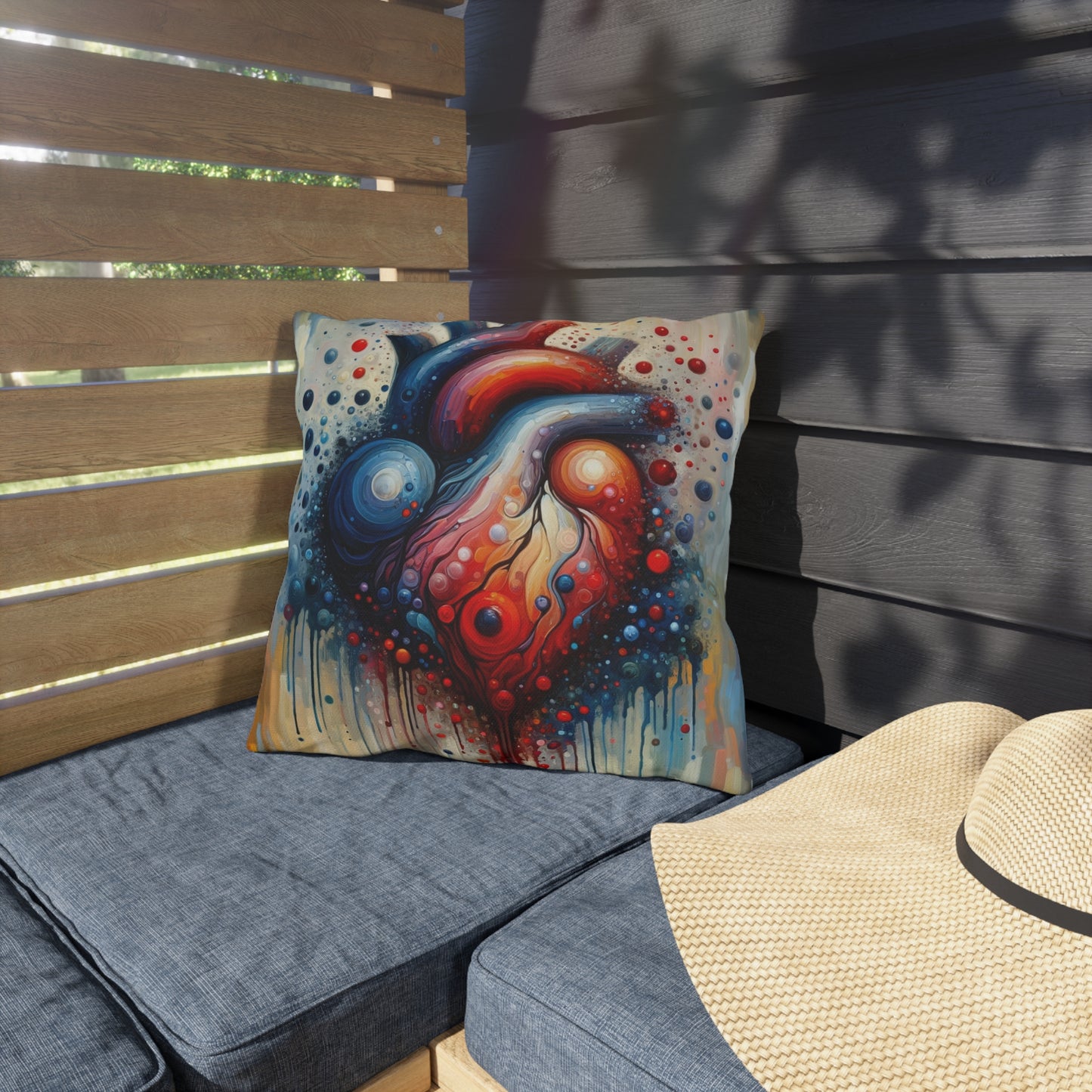 Empathetic Heart Expression Outdoor Pillows