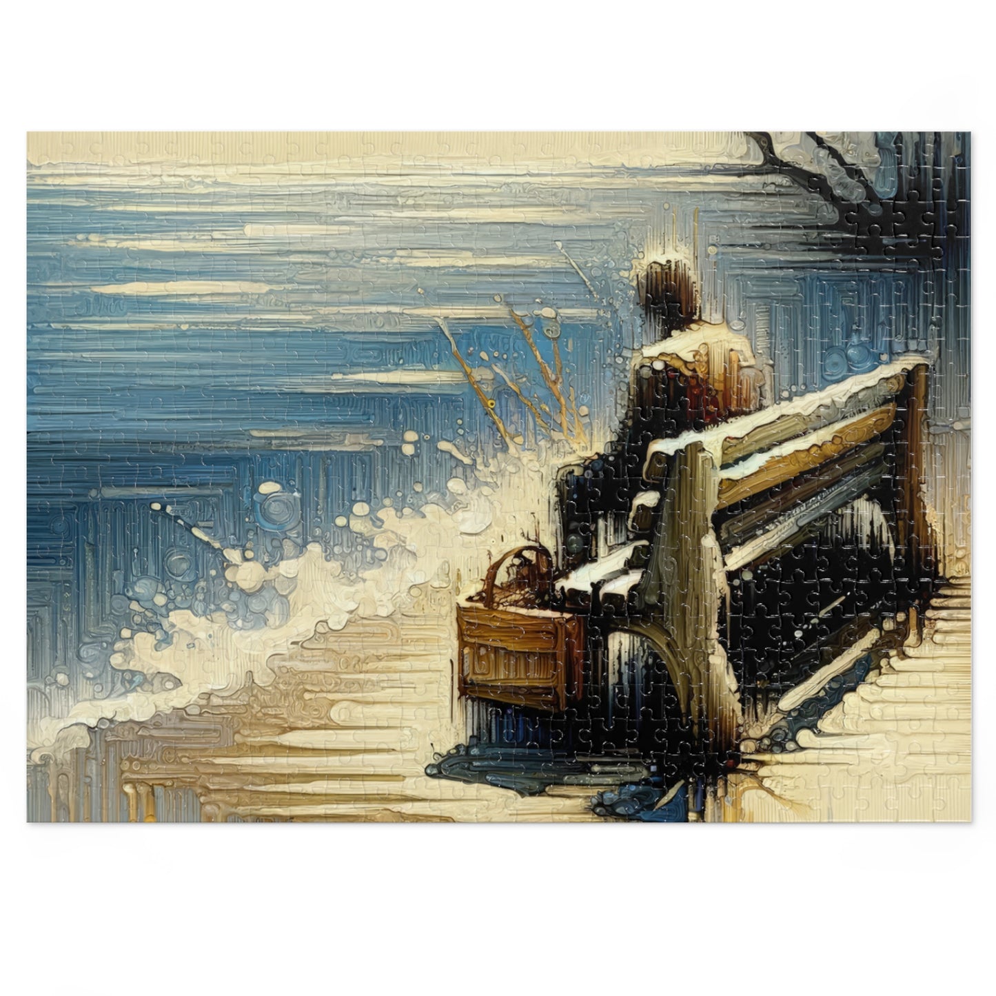 Seaside Solitude Tachism Jigsaw Puzzle (30, 110, 252, 500,1000-Piece)