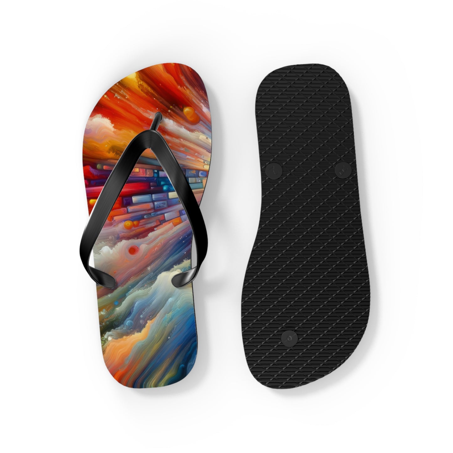 Kaleidoscopic Tachism Breath Flip Flops