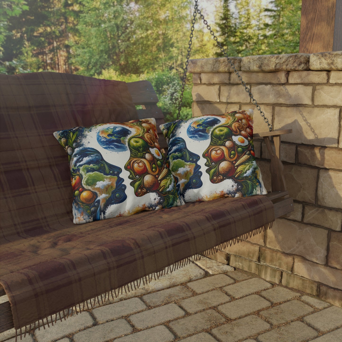 Earthly Dialogue Feast Outdoor Pillows